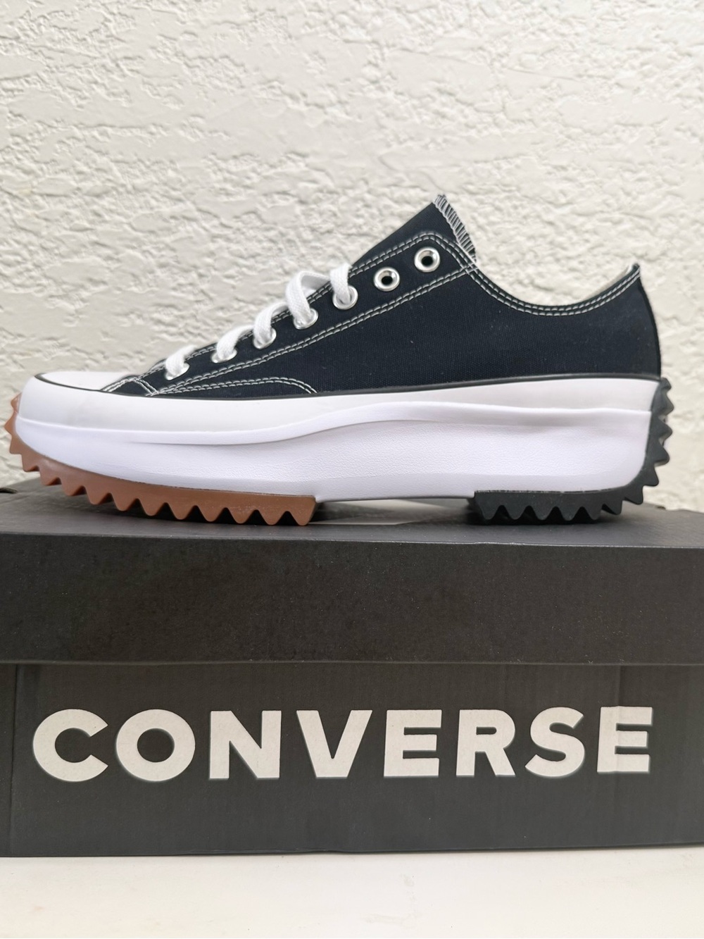 Converse Black Platform Run Star Hike Low Top Sneakers